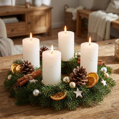 Lot de 4 Bougies Pilier Blanches 70x120mm en Cire Teintée, Décoration et Ambiance | Floristik24.fr
