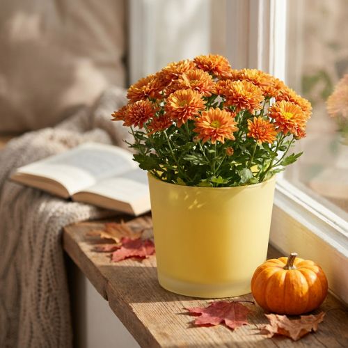 Cache-pot en verre jaune mat Ø14,5cm H12,5cm | Floristik24.fr
