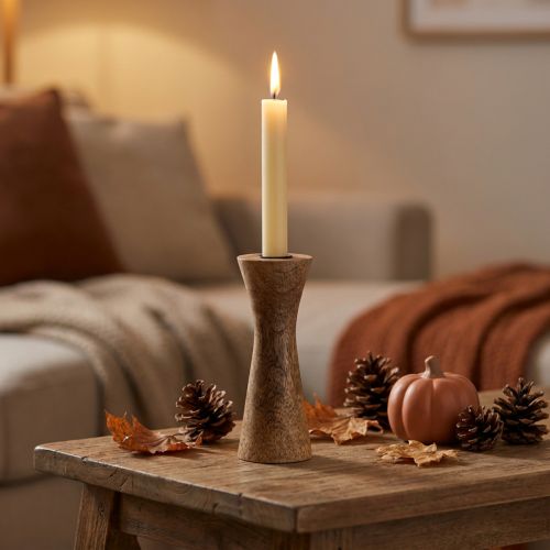 Chandelier en Bois Naturel Forme Sablier Ø6cm H20cm | Floristik24.fr