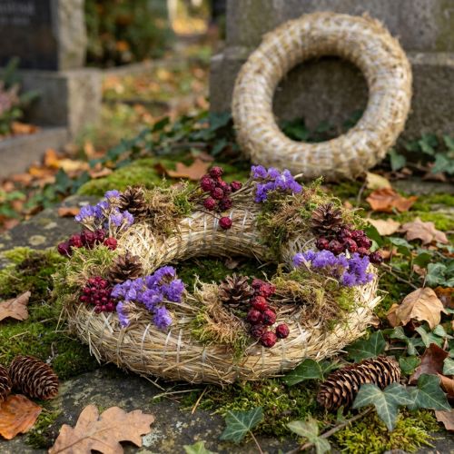 Couronne en paille 35 cm – Lot de 2 pour décoration DIY | Floristik24.fr