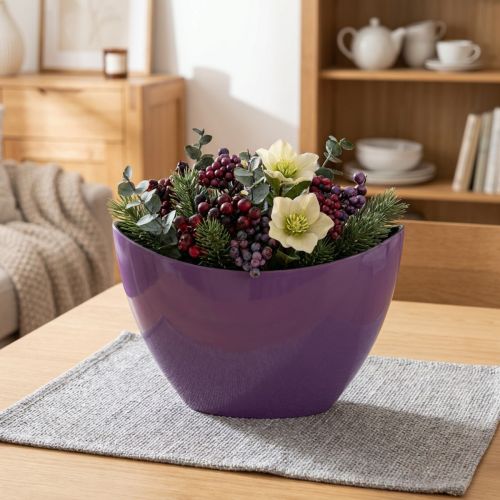 Coupe décorative violette en plastique 20×9cm H12cm | Floristik24.fr
