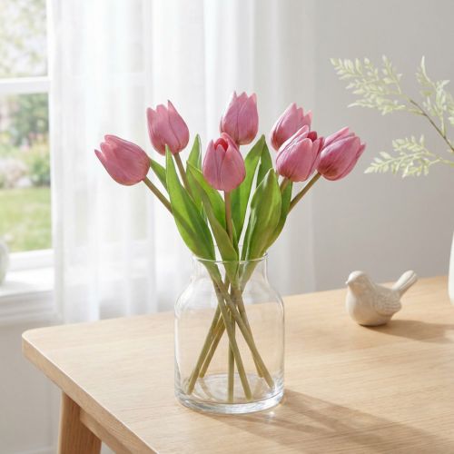 Tulipes artificielles violettes 20 cm lot de 6 | Floristik24.fr