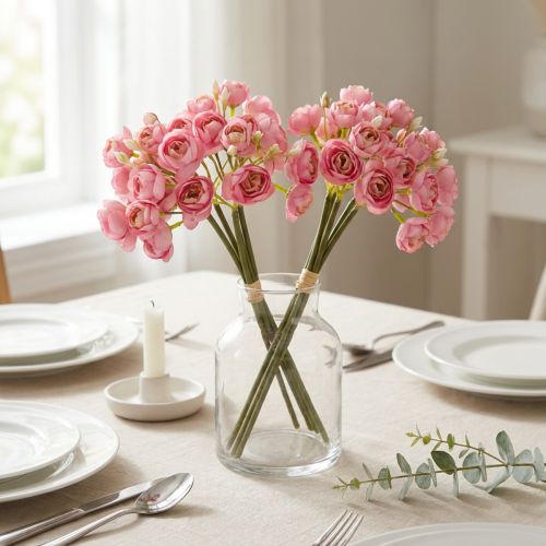 Bouquet de Renoncules Artificielles – Décoration de Table 32 cm 5 Tiges | Floristik24.fr