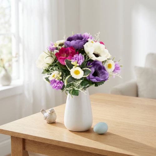 Bouquet de Fleurs Artificielles Anémones pour Décoration Printanière 26 cm | Floristik24.fr