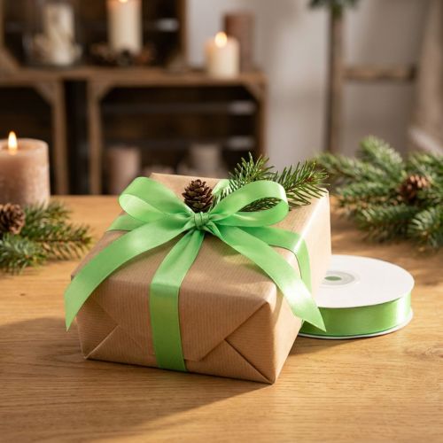 Ruban cadeau et décoration 15 mm x 50 m vert clair | Floristik24.fr