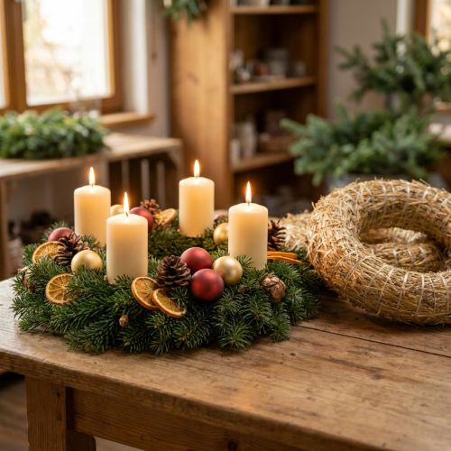 Couronne de paille naturelle Ø35cm - couronne décorative pour loisirs créatifs et calendrier de l'Avent, lot de 5 | Floristik24.fr