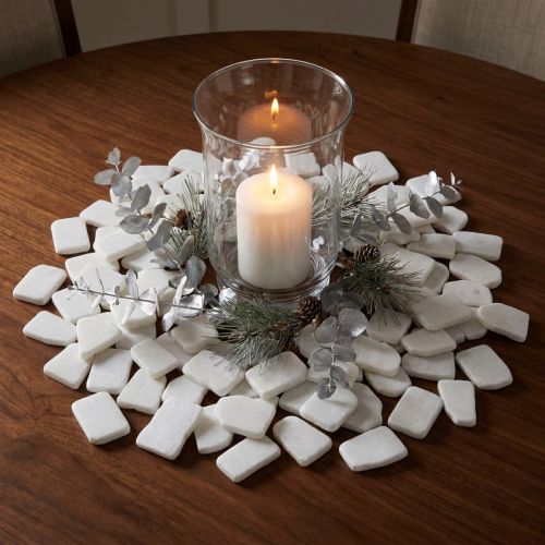 Mosaïque en pierres naturelles blanches 1 kg | Floristik24.fr