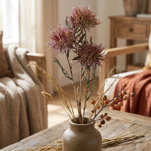 Branche de Fleurs Artificielles Fleurs de Centaurée Automne 48 cm Lilas | Floristik24.fr