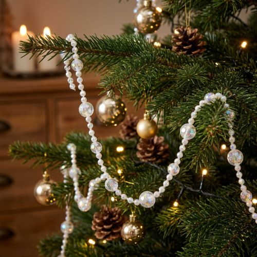 Guirlande de perles transparentes 2,7 m - Lot de 2 | Floristik24.fr