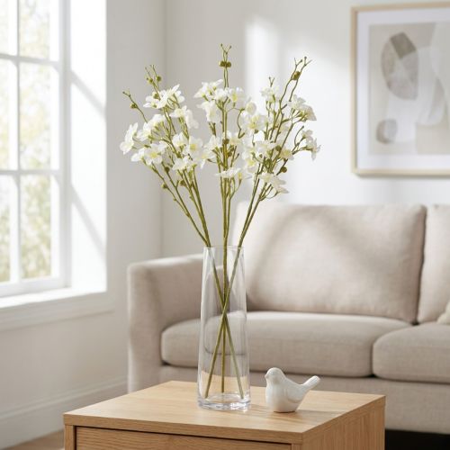 Branche de Fleurs de Cerisier Artificielles Blanches 75 cm - Lot de 3 | Floristik24.fr