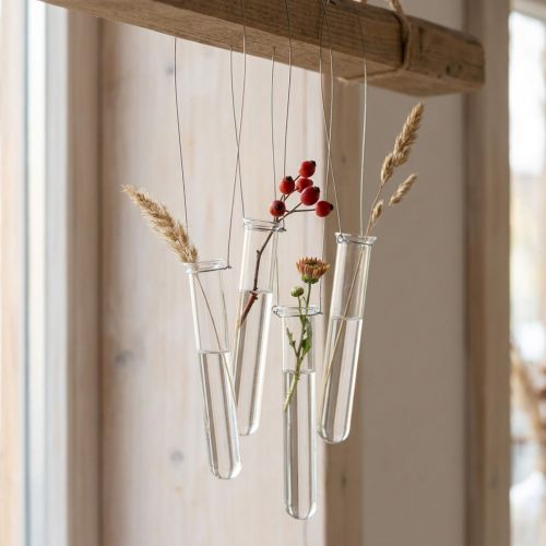Mini-vase suspendu en verre avec fil en métal, 22,5 cm | Floristik24.fr