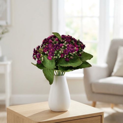 Kalanchoe artificielle lila 24 cm avec fleurs et feuilles | Floristik24.fr