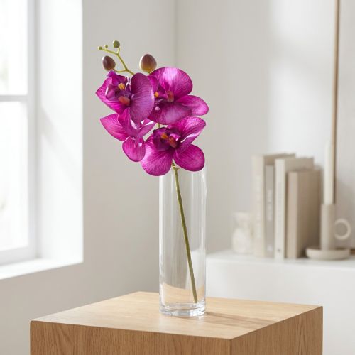 Article Orchidée artificielle Phalaenopsis 72 cm 4 fleurs fuchsia