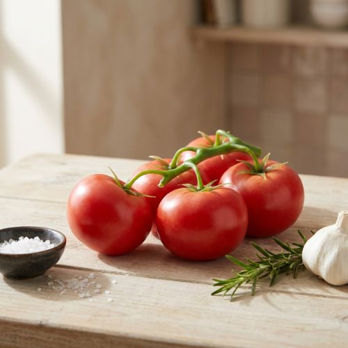 Lot de 5 tomates artificielles décoratives rouges avec tiges - Ø 6 cm | Floristik24.fr