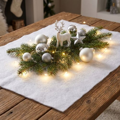 Couverture de neige artificielle Déco d'hiver Blanc 240×90cm | Floristik24.fr