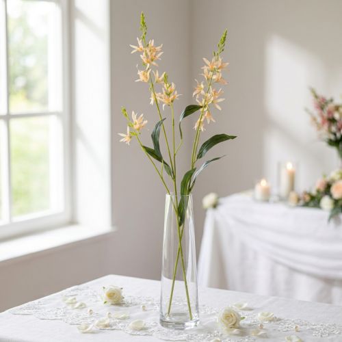 Lys artificiel orange sur tige