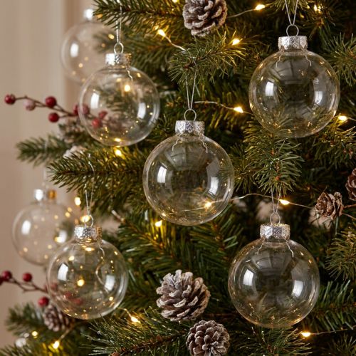 Verre boule de Noël Ø6cm clair 24 pcs | Floristik24.fr