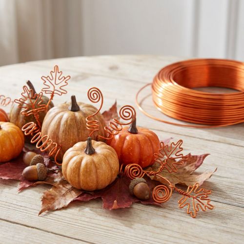 Fil d’aluminium orange Ø2 mm 60 m pour décoration et loisirs créatifs | Floristik24.fr