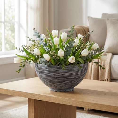 Coupe ronde gris noir en