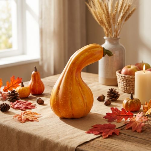 Kürbis décoratif en plastique orange - Ø13,5 cm, H 25 cm | Floristik24.fr