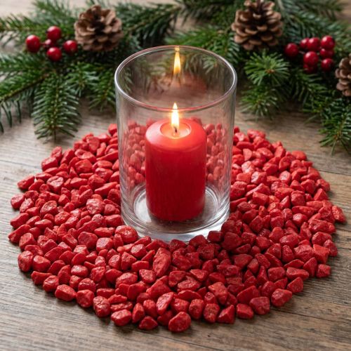 Pierres décoratives 9mm - 13mm rouge 2kg | Floristik24.fr