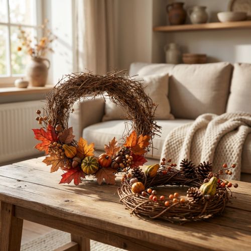 Article Set de 10 couronnes en sarment naturel Ø15 cm - Décoration intérieure et créative