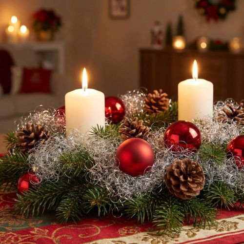 Lametta décoratif argenté en fil bouclé 50g | Floristik24.fr