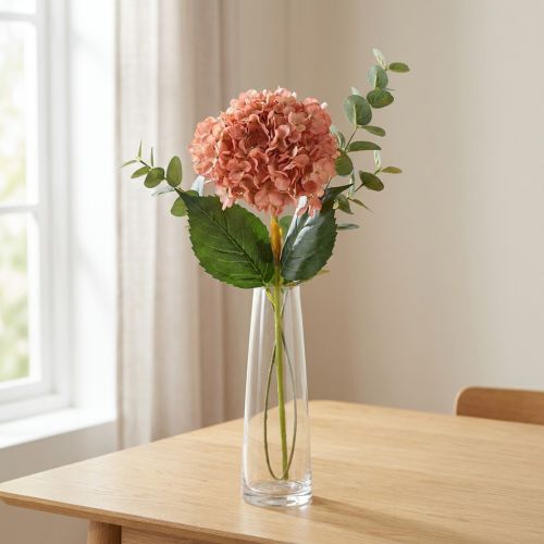 Hortensia artificielle rose 80 cm | Floristik24.fr