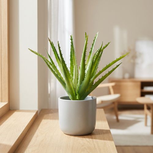 Branche d'Aloe Vera Artificielle Verte 26 cm | Floristik24.fr