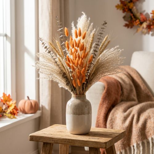 Lagurus séché couleur abricot 55-60 cm - Bouquet 50 g | Floristik24.fr