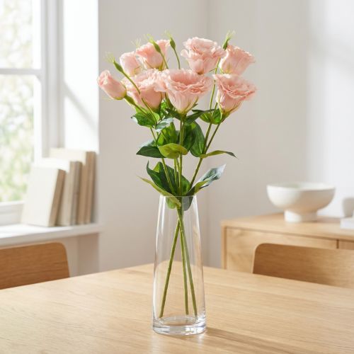 Fleurs artificielles Eustoma rose 52 cm - Lot de 5 tiges | Floristik24.fr
