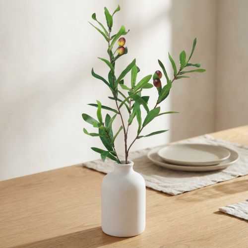 Branche d’olivier artificielle 45 cm avec olives décoratives | Floristik24.fr