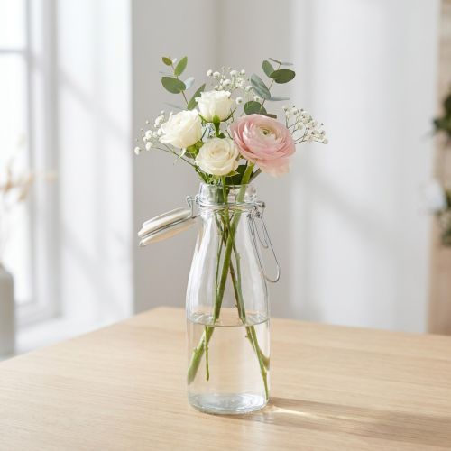 Bouteille décorative en verre avec bouchon à clip 20,5 cm | Floristik24.fr