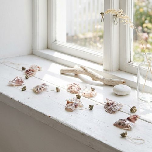 Guirlande décorative en coquillages et pierres naturelles - 100 cm | Floristik24.fr