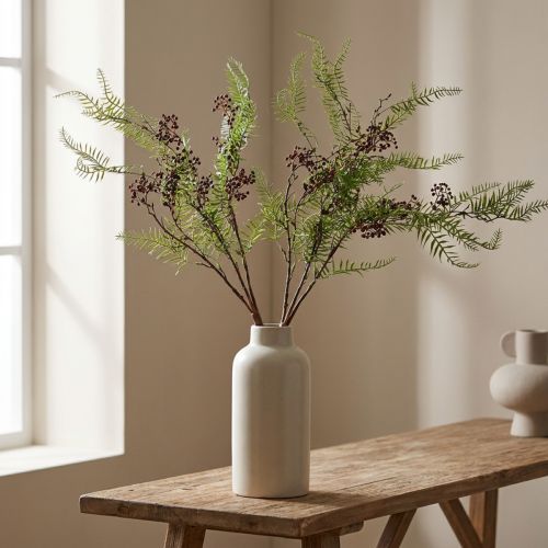 Branche décorative artificielle 90 cm avec baies rouges – Lot de 2 | Floristik24.fr