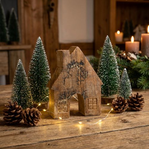 Maison décorative en bois avec paillettes, H 10 cm | Floristik24.fr