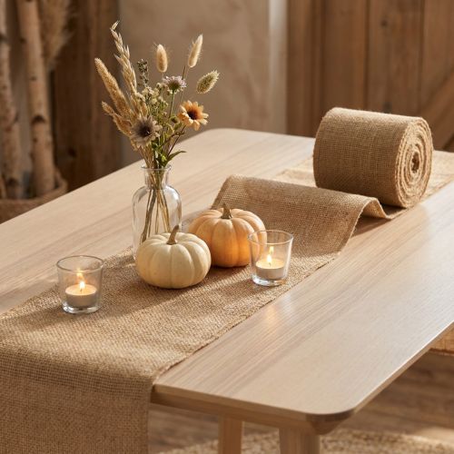Article Ruban de jute chemin de table naturel ruban de pot de jute rustique 10cm 9m