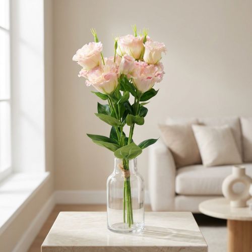 Fleurs artificielles Eustoma Lisianthus rose crème 52cm 5 pcs | Floristik24.fr