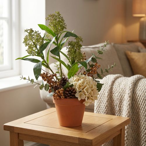 Fleurs artificielles Skimmia japonica verte 45 cm - Lot de 2 | Floristik24.fr