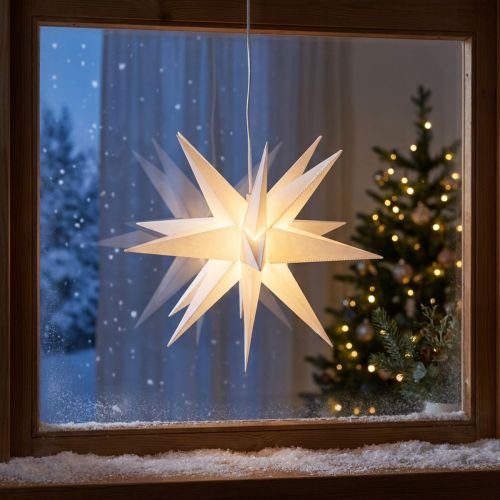 LED étoile 3D blanc minuterie