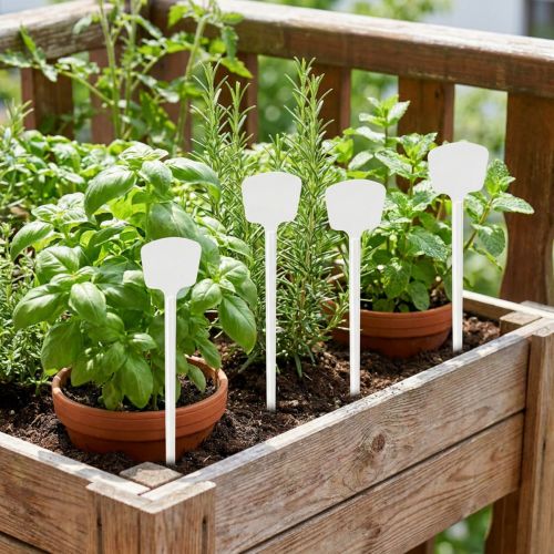 Plaquettes de Plantes à Piquer en Plastique Blanc 32 cm - Lot de 10 | Floristik24.fr