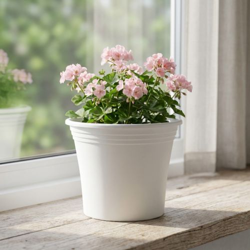 Pot de fleurs en plastique blanc « Irys » Ø25 cm H21 cm | Floristik24.fr