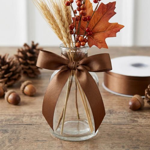 Ruban cadeau et décoration, marron, 25 mm, 50 m | Floristik24.fr