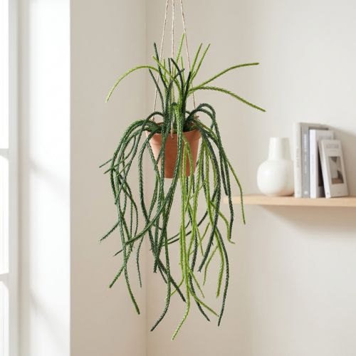 Plante artificielle Rhipsalis suspendue avec pot et corde, 87 cm | Floristik24.fr