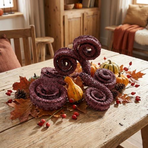Spirales Décoratives Naturelles de Palmier Séchées et Teintées - Lot de 25 | Floristik24.fr