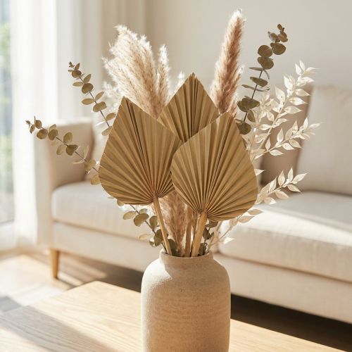 Lot de 100 mini palmes naturelles séchées pour décoration | Floristik24.fr