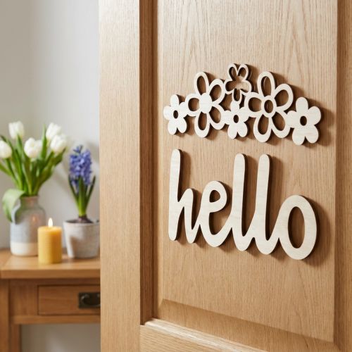 Plaques décoratives en bois avec fleurs et aimants – Lot de 6 | Floristik24.fr