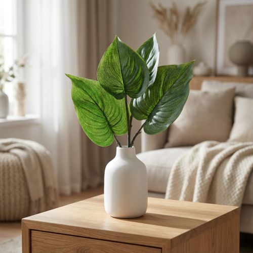 Philodendron artificiel vert 39 cm - 4 feuilles | Floristik24.fr