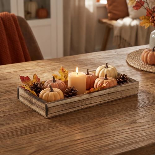 Plateau en bois brûlé pour décoration intérieure 20×10×3 cm | Floristik24.fr