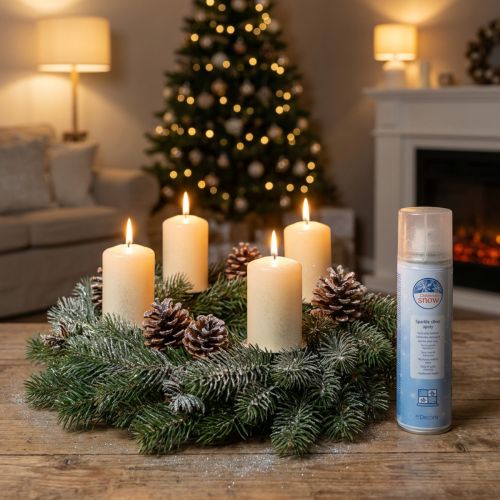 Spray argenté décoratif 150 ml pour fenêtres et déco hivernale | Floristik24.fr
